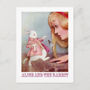 ALICE AND THE WHITE RABBIT POSTCARD