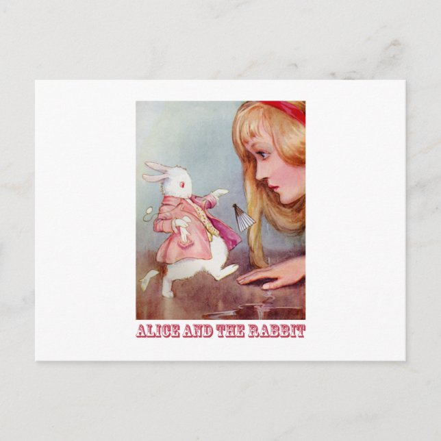 Alice and the White Rabbit Postcard (Front)