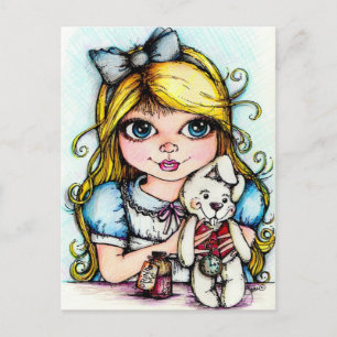 Alice and the White Rabbit Postcard