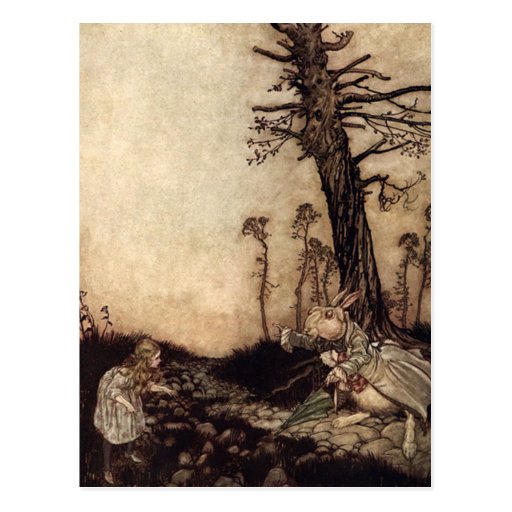 Image of Alice and the White Rabbit Postcard