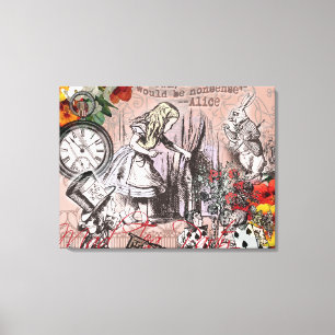 alice art adventures illustration wonderland canvas print