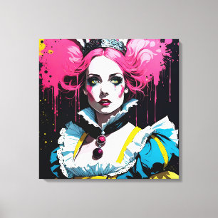 Alice as the Rabbit With Pink Hair Canvas Print