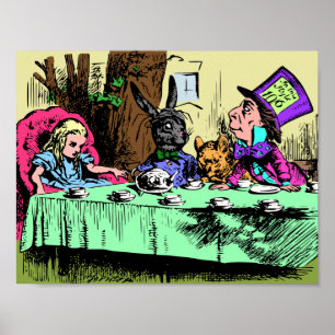 Alice at the Mad Hatter's Tea Party Poster