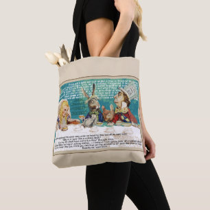 Alice at the Mad Hatter's tea party Tote Bag