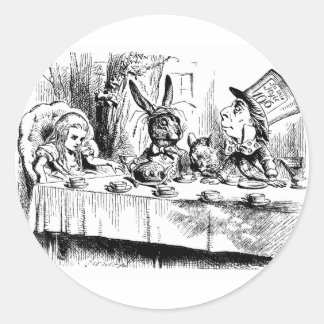 Alice at the Mad Tea Party Classic Round Sticker