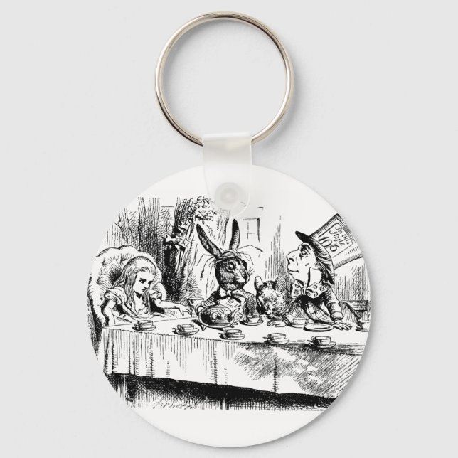 Alice at the Mad Tea Party Key Ring (Front)