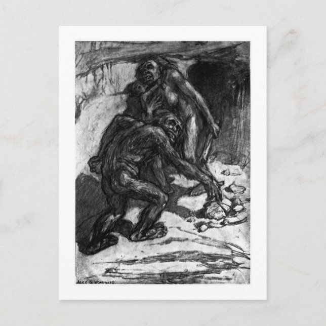 Alice B. Woodward: Homo mousteriensis art postcard (Front)