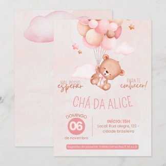 Alice Bear Tea Invitation