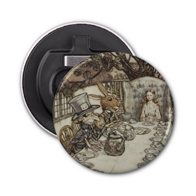 Alice Birthday Unbirthday Rabbit Hatter Party Bottle Opener (Front)
