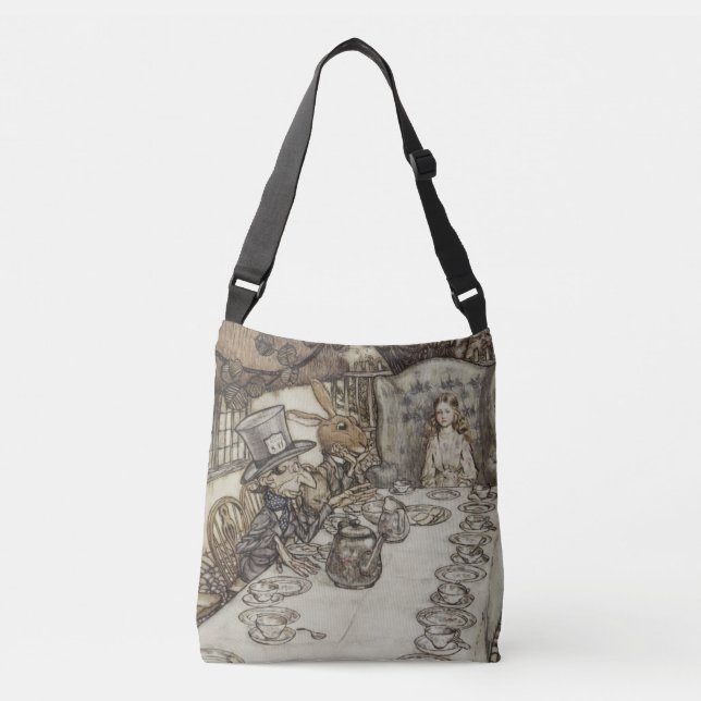 Alice Birthday Unbirthday Rabbit Hatter Party Crossbody Bag (Front)