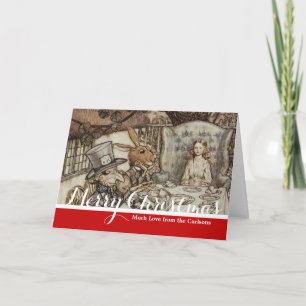 Alice Birthday Unbirthday Rabbit Hatter Party Holiday Card