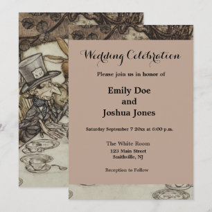 Alice Birthday Unbirthday Rabbit Hatter Party Invitation