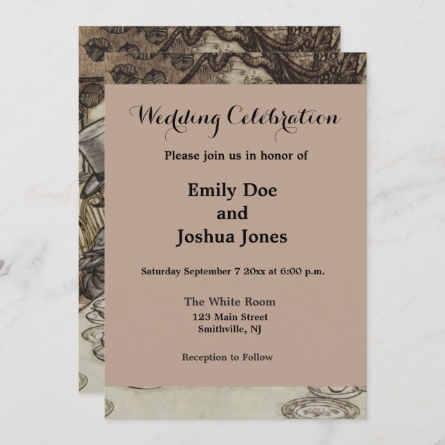 Alice Birthday Unbirthday Rabbit Hatter Party Invitation (Front/Back)