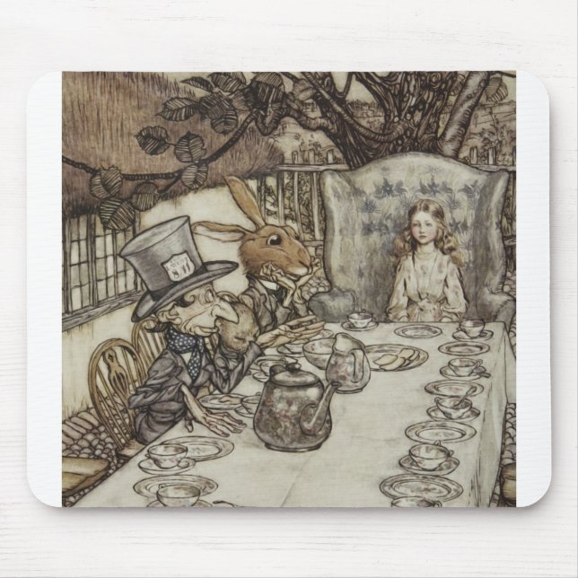 Alice Birthday Unbirthday Rabbit Hatter Party Mouse Mat (Front)