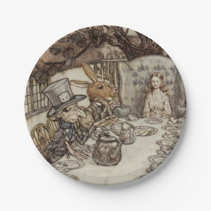 Alice Birthday Unbirthday Rabbit Hatter Party Paper Plate