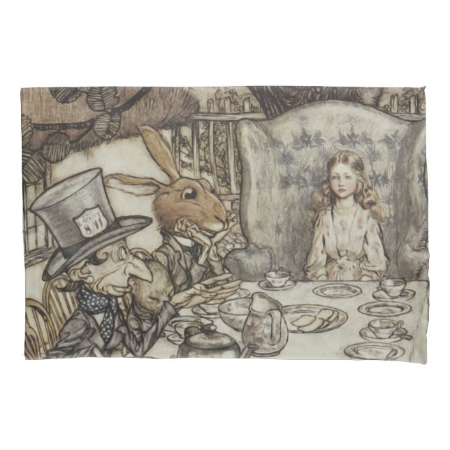 Alice Birthday Unbirthday Rabbit Hatter Party Pillowcase (Front)