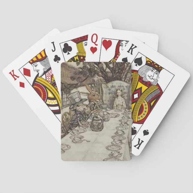 Alice Birthday Unbirthday Rabbit Hatter Party Playing Cards (Back)