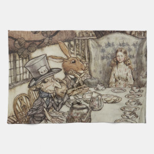 Alice Birthday Unbirthday Rabbit Hatter Party Tea Towel