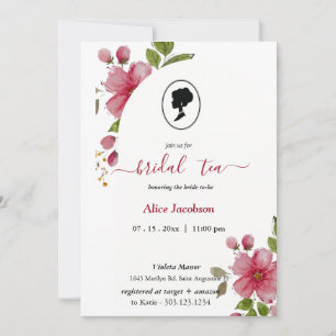 ALICE Blush Floral Bridal Tea Party Brunch Shower Invitation