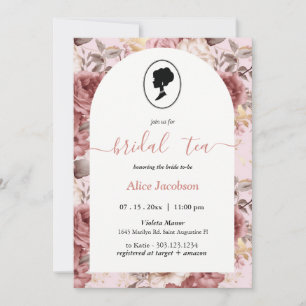 ALICE Blush Floral Bridal Tea Party Brunch Shower Invitation