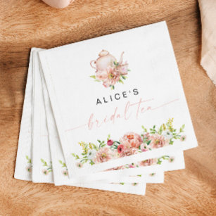 ALICE Blush Floral Bridal Tea Party Brunch Shower Napkin