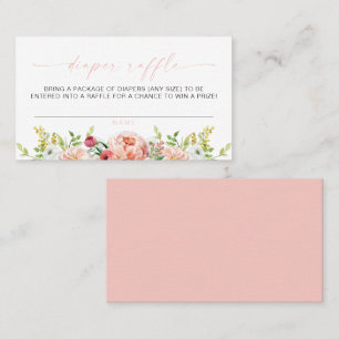ALICE Blush Floral Spring Tea Party Diaper Raffle Place Card