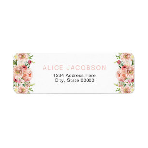 ALICE Blush Spring Summer Floral Return Address