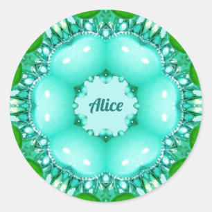 ALICE ~ Bright Abstract Fractal Pattern ~ Classic Round Sticker