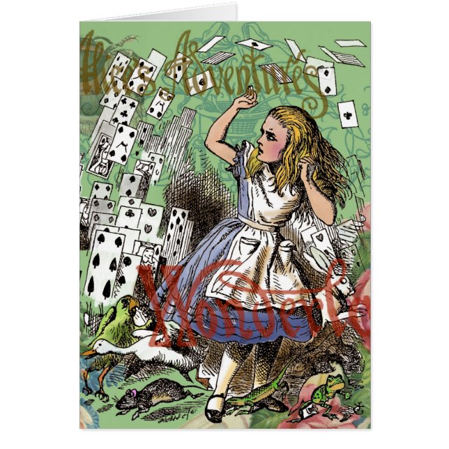 alice cards wonderland hatter rabbit  (Front)