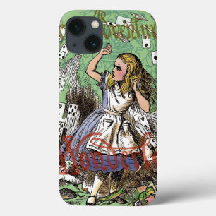alice cards wonderland hatter rabbit  iPhone 13 case