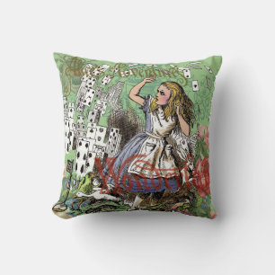 alice cards wonderland hatter rabbit  cushion