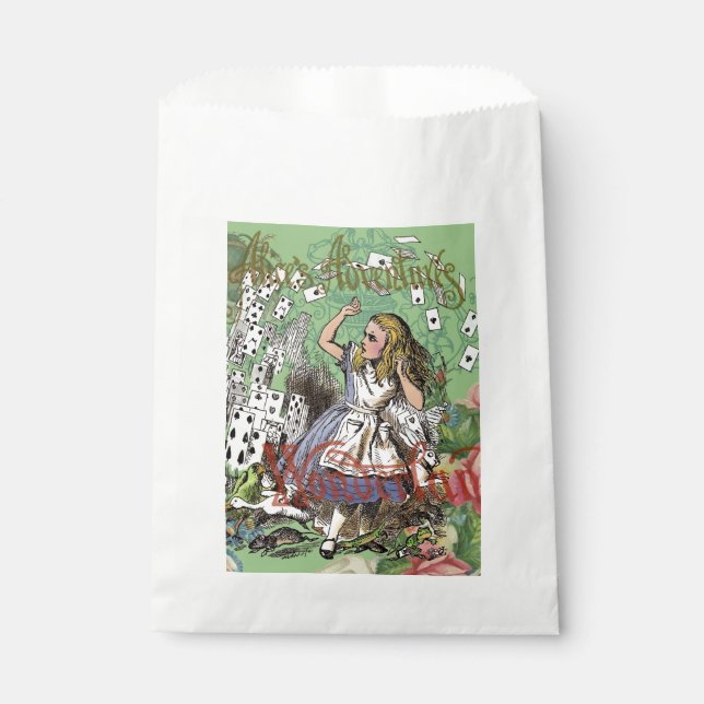 alice cards wonderland hatter rabbit  favour bags (Front)