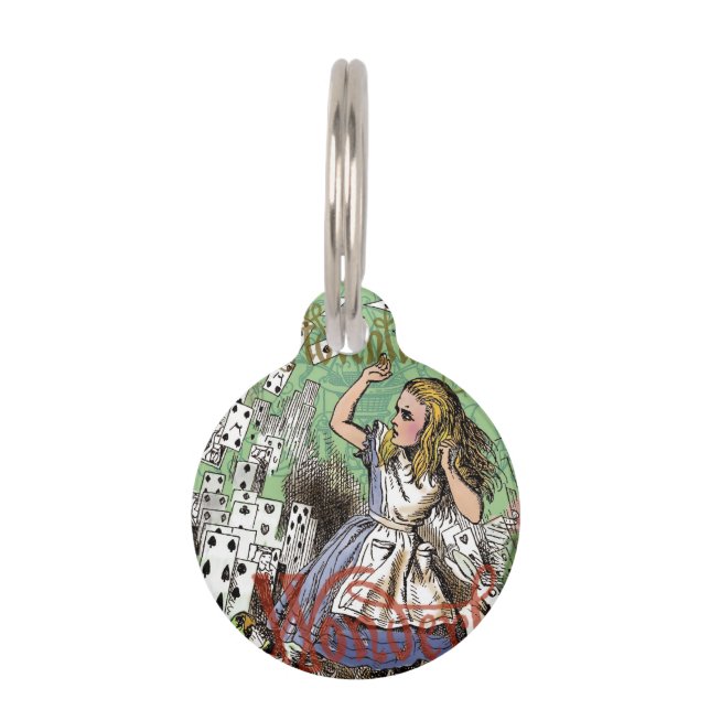 alice cards wonderland hatter rabbit  pet tag (Front)