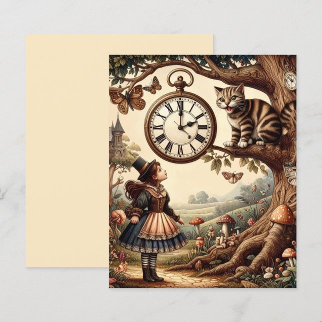 Alice & Cheshire Cat: Whimsical Wonderland Fantasy (Front/Back)