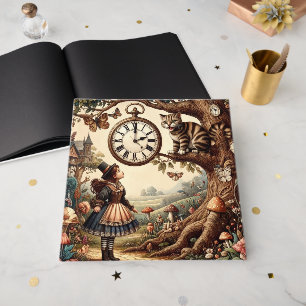 Alice & Cheshire Cat: Whimsical Wonderland Fantasy Guest Book