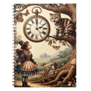 Alice & Cheshire Cat: Whimsical Wonderland Fantasy Notebook