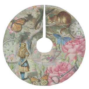 Alice Cheshire Cat Wonderland Tree Garden Brushed Polyester Tree Skirt