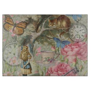 Alice Cheshire Cat Wonderland Tree Garden Cutting Board