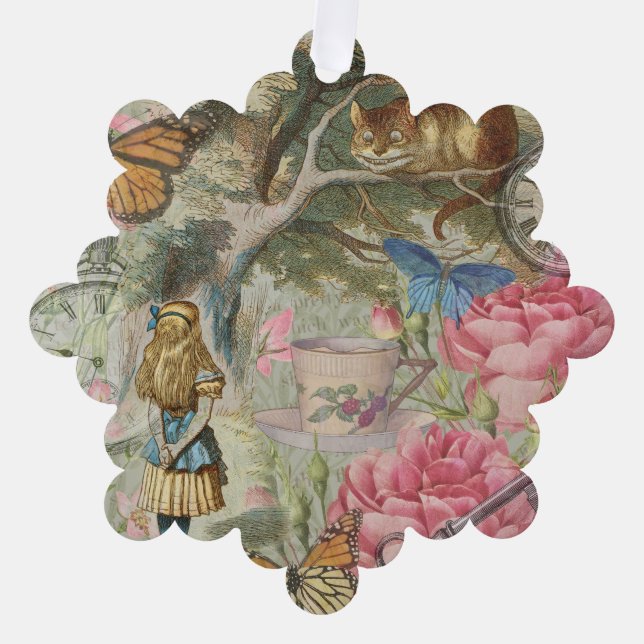 Alice Cheshire Cat Wonderland Tree Garden Decoration Card (Front)