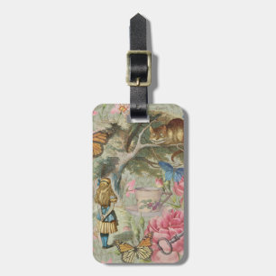 Alice Cheshire Cat Wonderland Tree Garden Luggage Tag