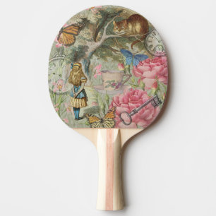 Alice Cheshire Cat Wonderland Tree Garden Ping Pong Paddle