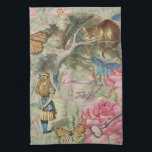 Alice Cheshire Cat Wonderland Tree Garden Tea Towel<br><div class="desc">This is the classic Alice in Wonderland and the Cheshire Cat, as Alice chats with the Cheshire Cat who is sitting in its tree. This Alice in Wonderland image is based on the original Cheshire Cat image from the original Alice's Adventures in Wonderland series by illustrator John Tenniel, put together...</div>