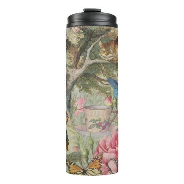 Alice Cheshire Cat Wonderland Tree Garden Thermal Tumbler (Front)