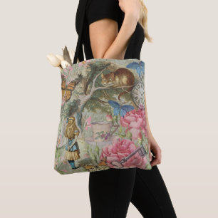 Alice Cheshire Cat Wonderland Tree Garden Tote Bag
