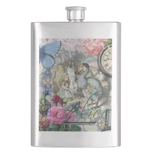 Alice Classic Wonderland Dodo Tenniel Art Hip Flask