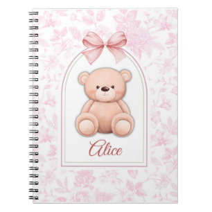 Alice Custom Pink Teddy Bear Nursery Design Notebook