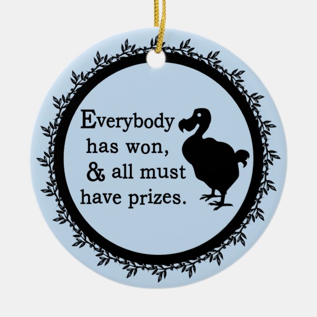 Alice Dodo Everybody Has Won Ceramic Tree Decoration (Front)