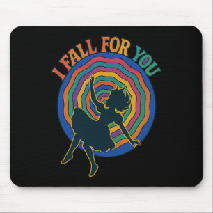 Alice Down Rabbithole I Fall For You Love Valentin Mouse Mat