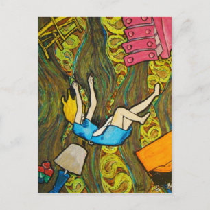 Alice Down the Rabbit Hole - Postcard