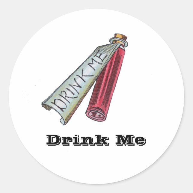Alice - Drink Me  1865 Classic Round Sticker (Front)